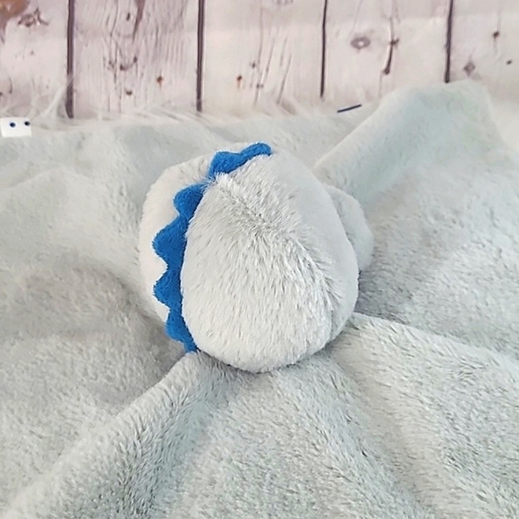 Kellytoy Baby Gray Dinosaur Security Blanket w Rattle Tags Lovey Baby Toy Plush - Picture 8 of 9